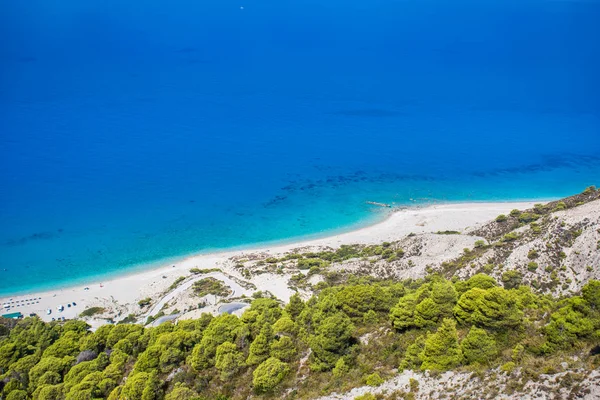 Hermosa playa de Gialos en la isla Lefkada en Grecia —  Fotos de Stock