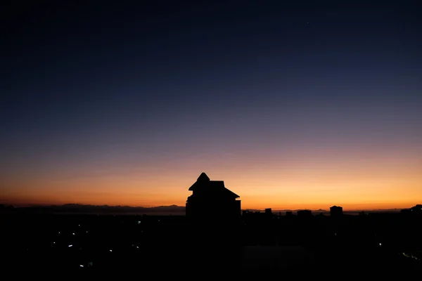 Twilight Sky Morgonen Från Toppen Chiangmai Thailand Vacker Utsikt Över — Stockfoto