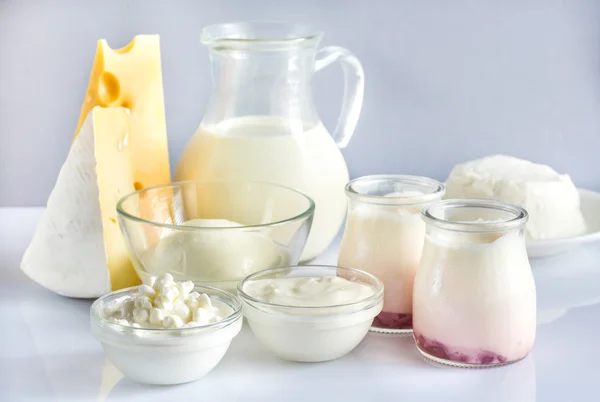 Assortimento di prodotti lattiero-caseari — Foto Stock