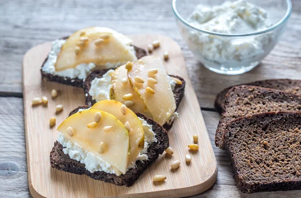 Sandwiches con queso crema — Foto de Stock