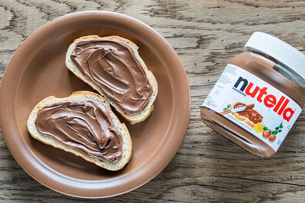 Nutella Fındıklı kavanoz yaymak — Stok fotoğraf