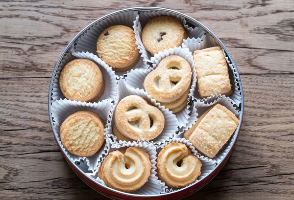 Коробка з масляним печивом — стокове фото