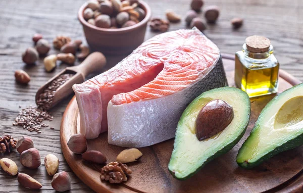 Potraviny s Omega-3 mastné kyseliny — Stock fotografie