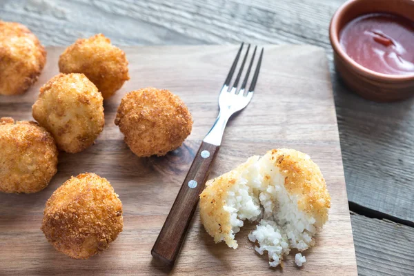 Arancini - rice balls with mozzarella — Stock Photo, Image