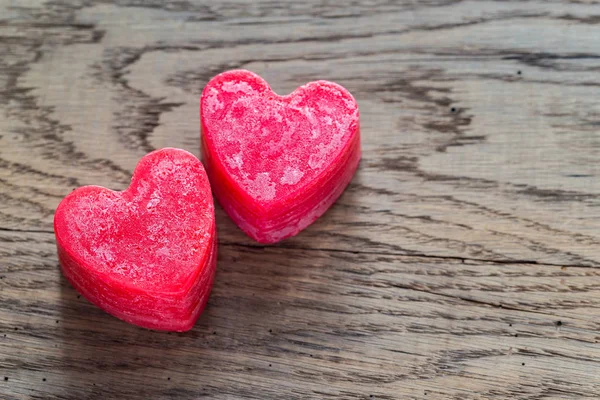 San Valentín velas en forma de corazón —  Fotos de Stock