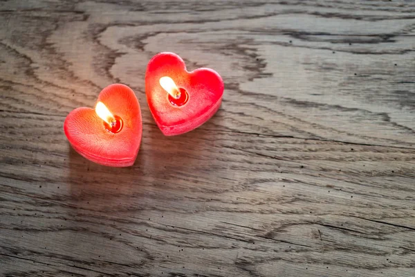 Valentinstag brennende Kerzen — Stockfoto