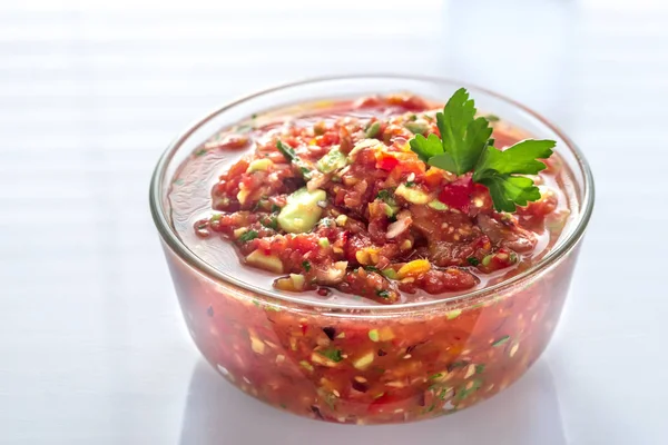 Salsa alapanyagokból tál — Stock Fotó