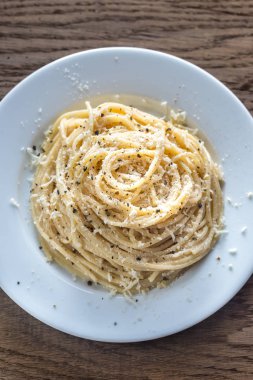 CF. cacio e Pepe - spagetti peynir ve biber ile