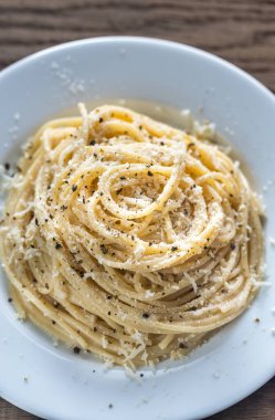CF. cacio e Pepe - spagetti peynir ve biber ile