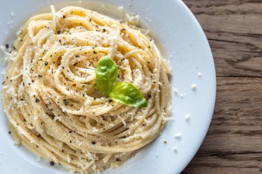 CF. cacio e Pepe - spagetti peynir ve biber ile
