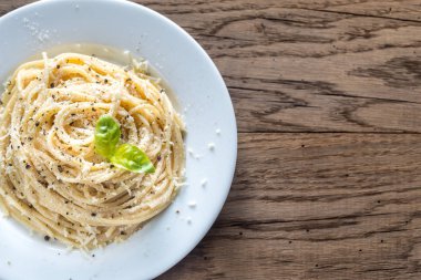 CF. cacio e Pepe - spagetti peynir ve biber ile