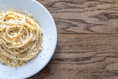 CF. cacio e Pepe - spagetti peynir ve biber ile