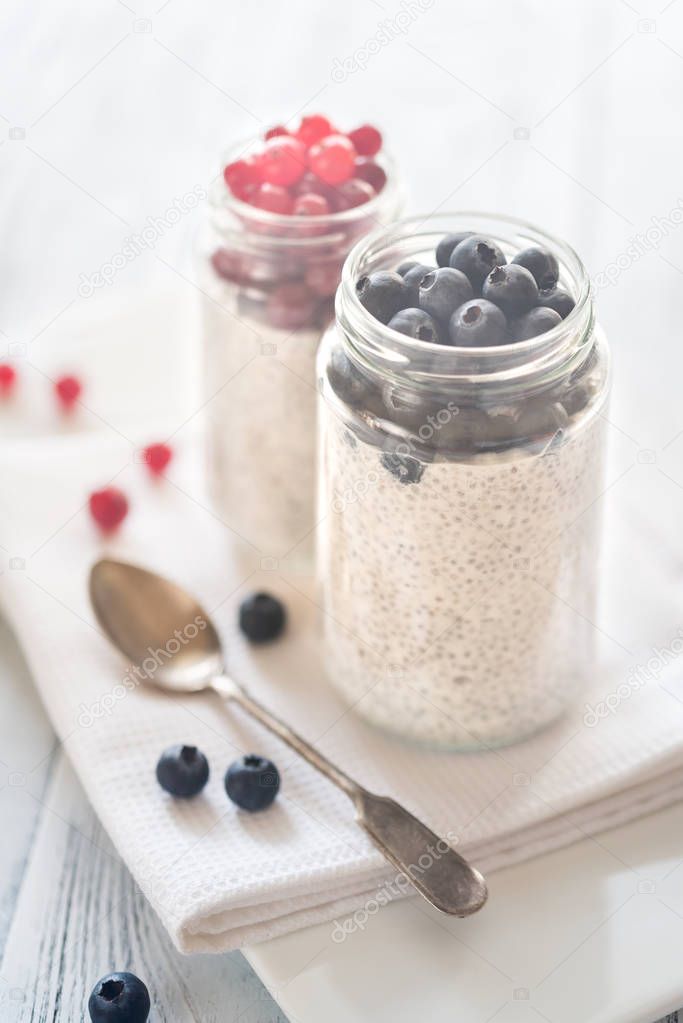 Chia seed pudding with fresh berries