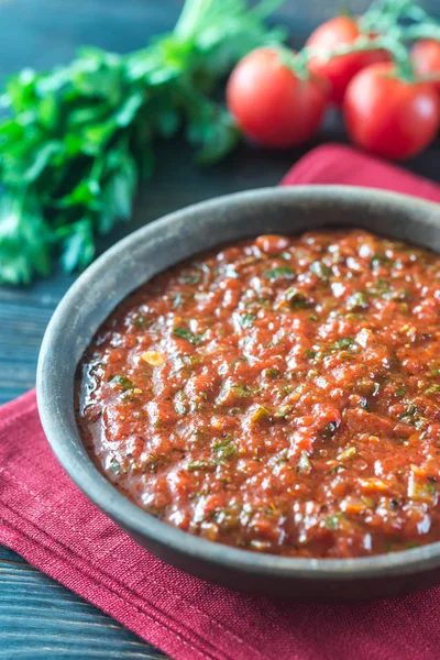 Bowl of Marinara - Italian tomato sauce — Stock Photo, Image