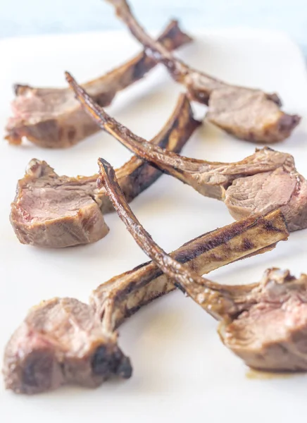 Grilled lamb rib chops on the plate — Stock Photo, Image