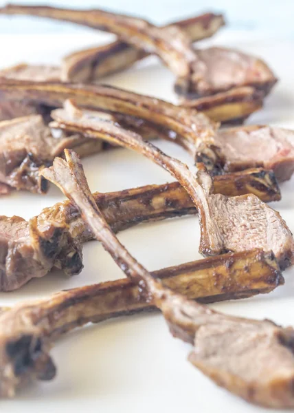 Grilled lamb rib chops on the plate — Stock Photo, Image