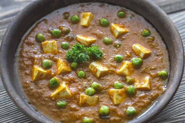 Bowl of mattar paneer — Stock Photo, Image