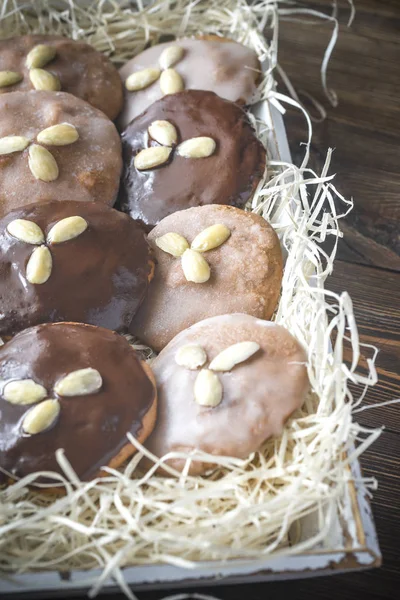 Gingerbread cakes on the tray — Stock Photo, Image