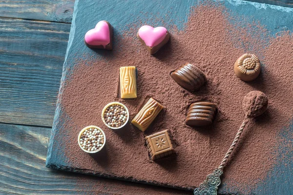 ココアとチョコレート菓子 — ストック写真