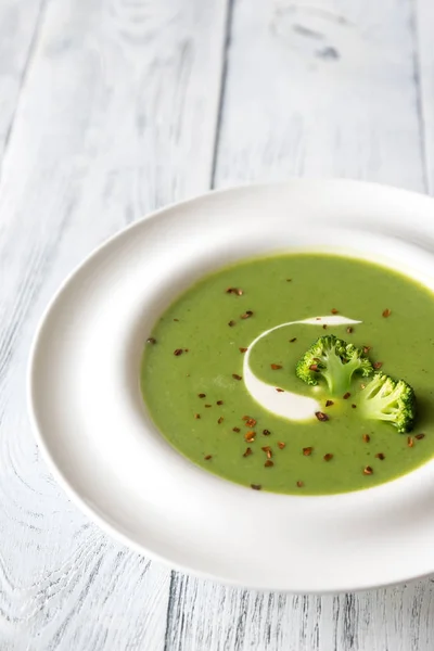 Porción de sopa de brócoli — Foto de Stock