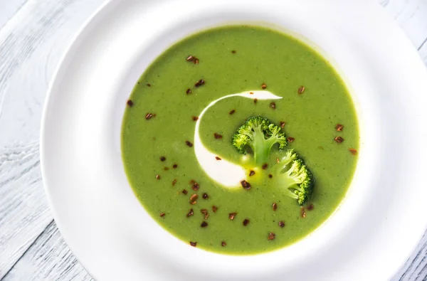 Porción de sopa de brócoli — Foto de Stock