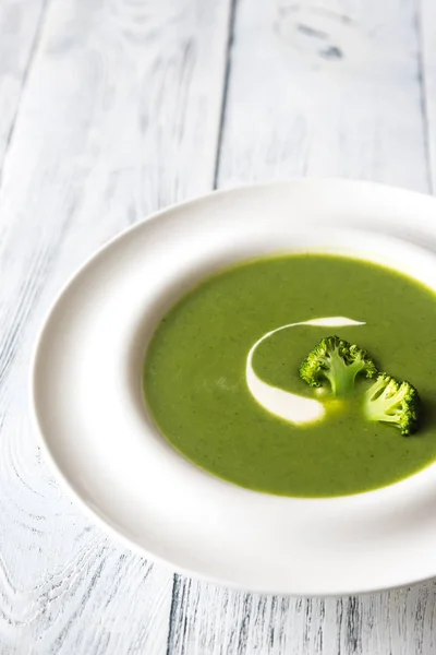 Porción de sopa de brócoli — Foto de Stock