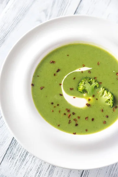 Porción de sopa de brócoli — Foto de Stock