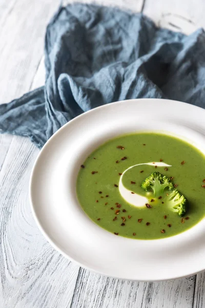 Porción de sopa de brócoli — Foto de Stock