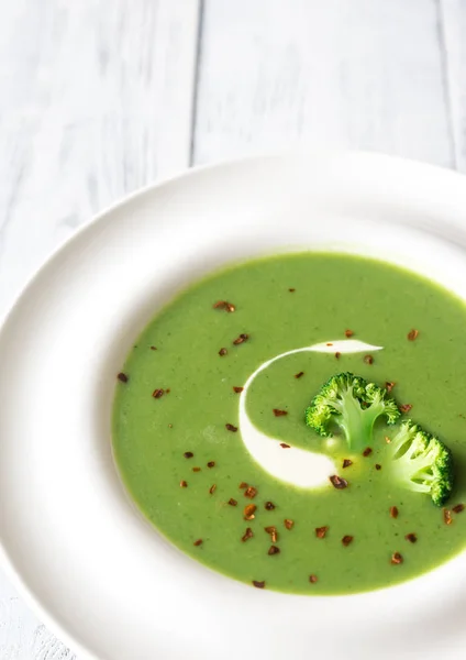 Porción de sopa de brócoli — Foto de Stock