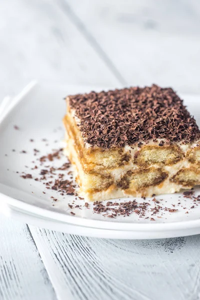 Tiramisu com cobertura de chocolate — Fotografia de Stock