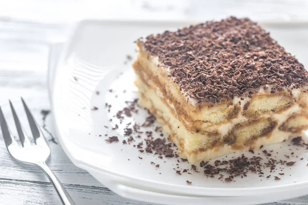 Tiramisú con cobertura de chocolate —  Fotos de Stock