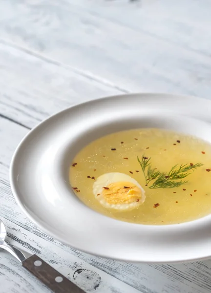 Porción de caldo de pollo — Foto de Stock