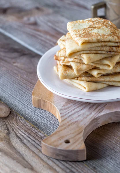 Stack of crepes on the plate — Stock Photo, Image