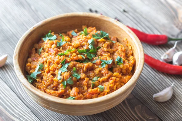 Ciotola di curry di lenticchie rosse — Foto Stock