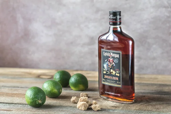 Bottle of Captain morgan rum — Stock Photo, Image