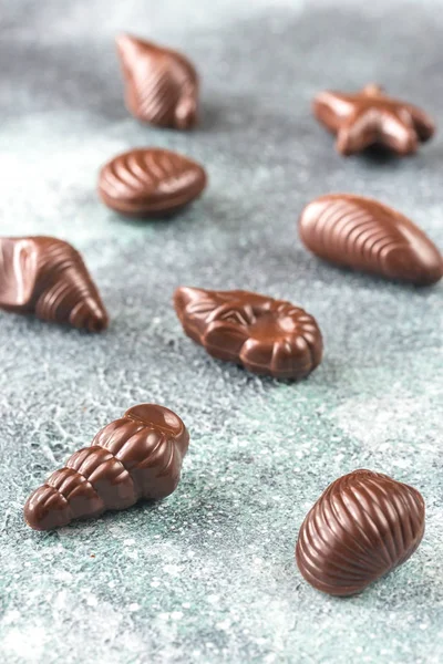 魚介類の形をしたチョコレート菓子 — ストック写真