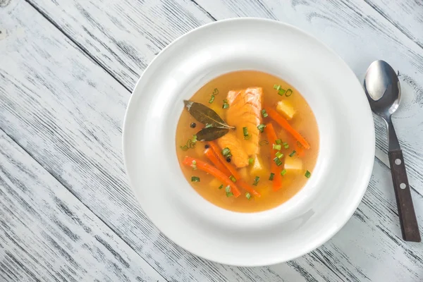 Gedeelte van zalm soep — Stockfoto