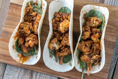 Tacos with spicy cauliflower clipart