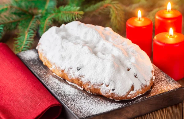 Stollen - traditional German Christmas bread — Stock Photo, Image