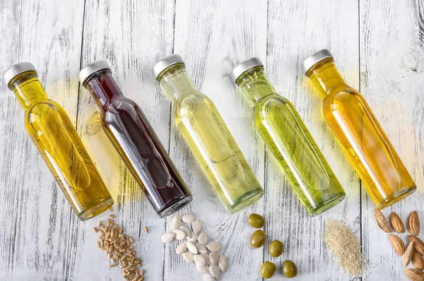 Assortment of vegetable oils — Stock Photo, Image