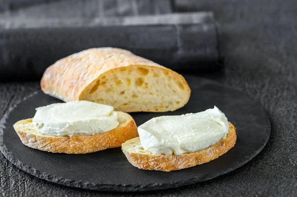 Sandwiches with ciabatta and mozzarella — Stock Photo, Image