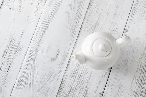 Czajniczek Porcelanowy Zbliżeniem Herbaty — Zdjęcie stockowe