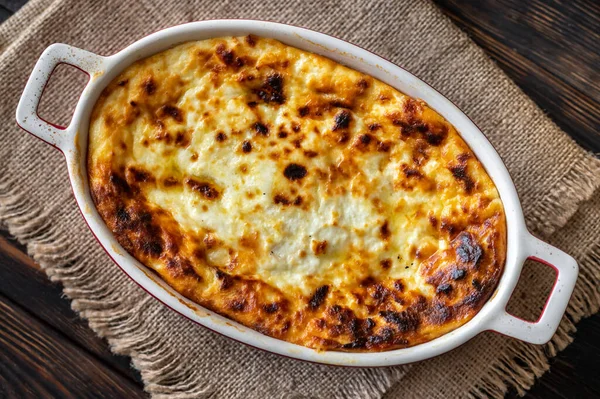 Ricotta Horno Picante Bandeja Para Hornear Plana Laico —  Fotos de Stock