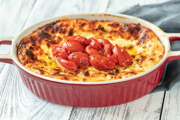 Ricotta Horno Picante Bandeja Para Hornear Plana Laico —  Fotos de Stock