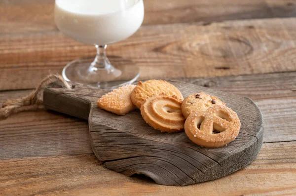 Масло Печиво Відьма Склянка Молока Крупним Планом — стокове фото