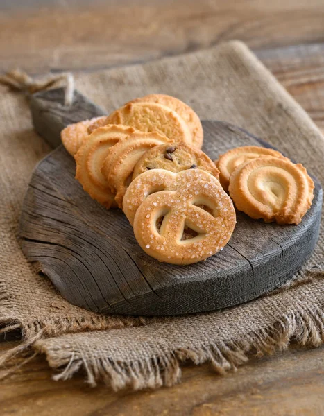 Boterkoekjes Snijplank — Stockfoto