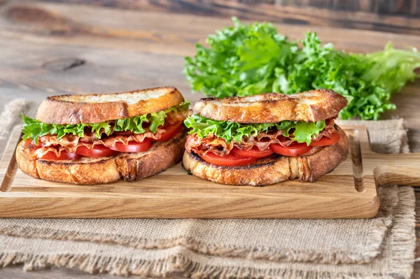 Sandwichs Blt Bacon Laitue Tomates — Photo
