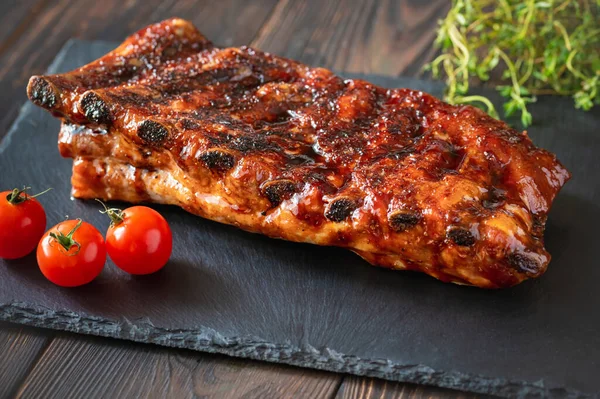 Barbecue Pork Spare Ribs Flat Lay — Stock Photo, Image