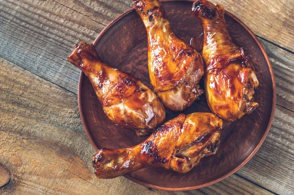 Ayam Panggang Paha Ayam Piring Berbaring — Stok Foto