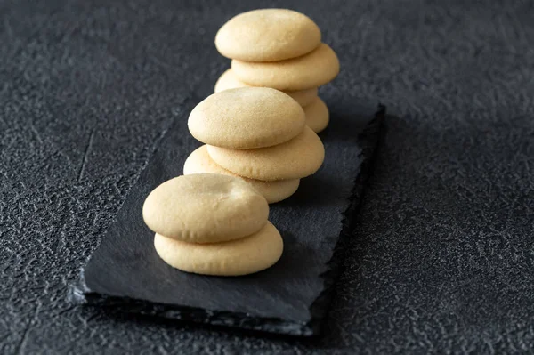 Lemon Biscuits Stone Board Close — Stock Photo, Image